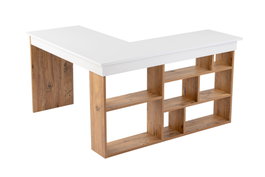Nordure Escritorio de Estudio Blanco y Pino Atlántico 130x72x50 cm